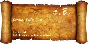 Amma Béla névjegykártya