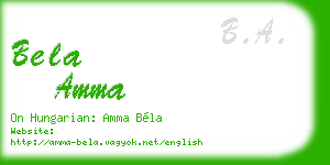 bela amma business card